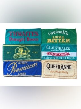 Beer Bar Towels Lot 6 Greenall's Thwaites Young's Pub Decor